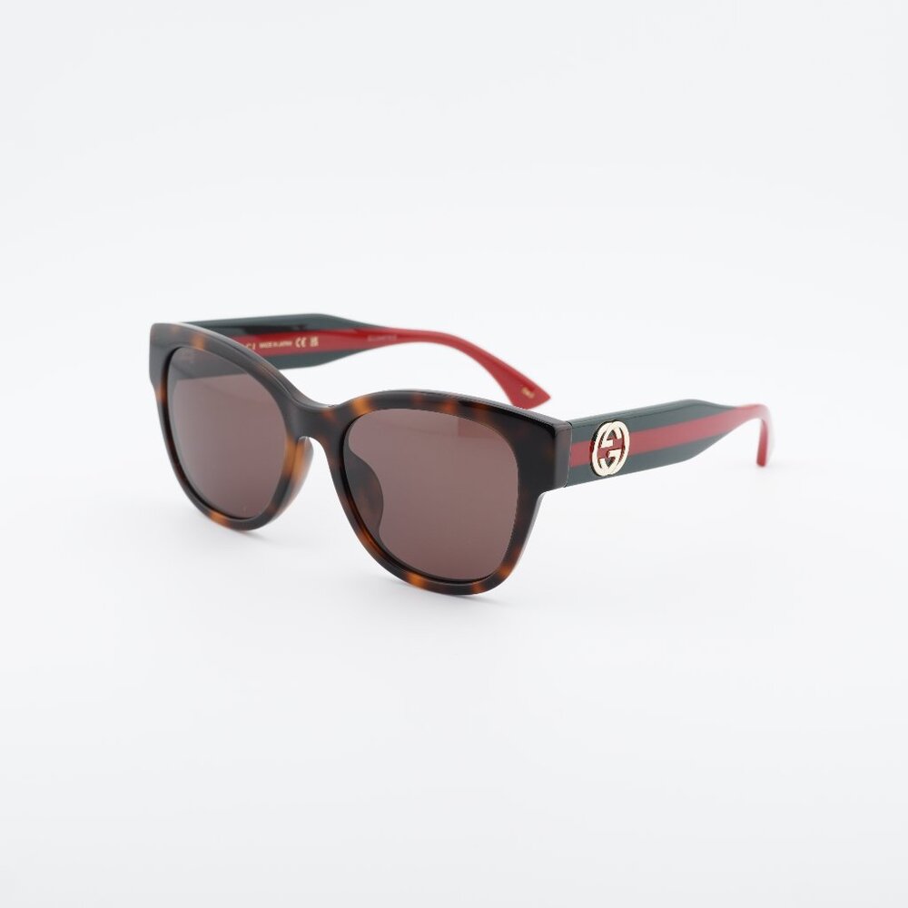 Gucci GG1866SK 002 Sunglasses Havana Square Frame, Brown Lenses
